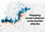 绘制了以色列和黎巴嫩之间一万次越境袭击的地图